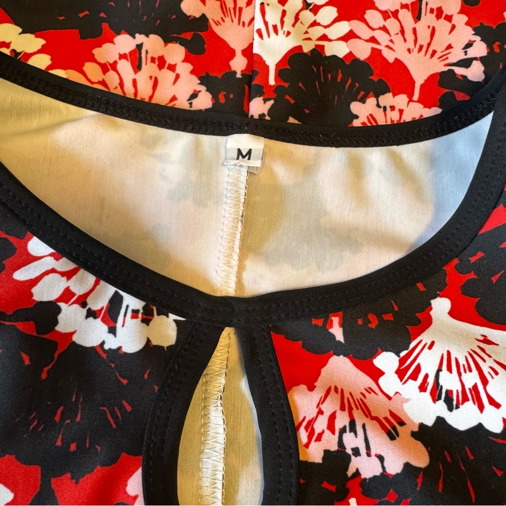 Muumuu Keyhole Dress red/black size M - Picture 7 of 7